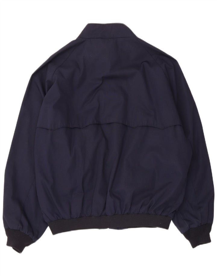 vintage Mens Bomber Jacket UK 42 XL Bleu Marine Polyester