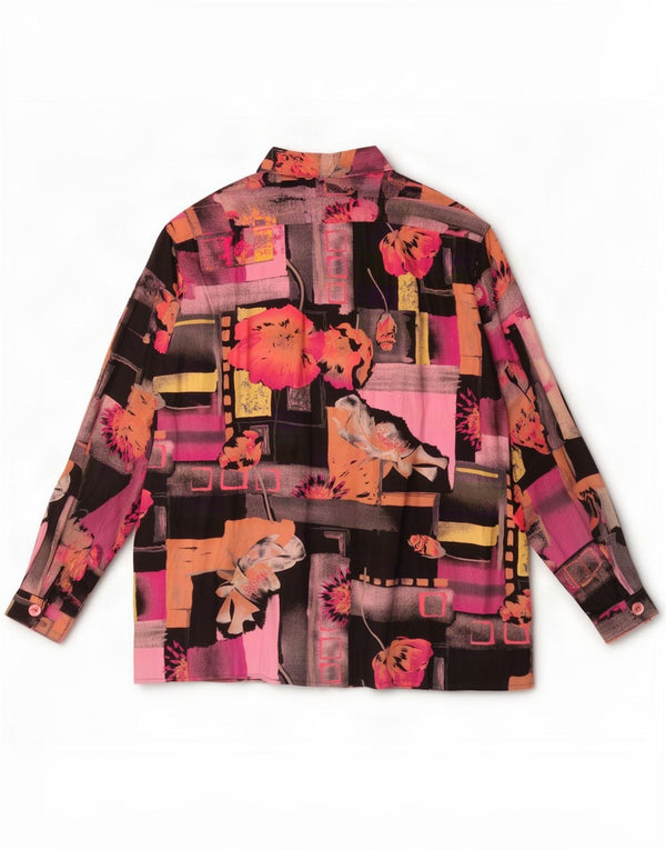 Chemisier vintage pour femme UK 18 XL Patchwork multicolore