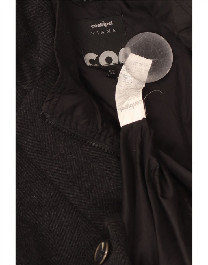 CONBIPEL Manteau Niama Homme IT 52 Large Laine à Chevrons Noir