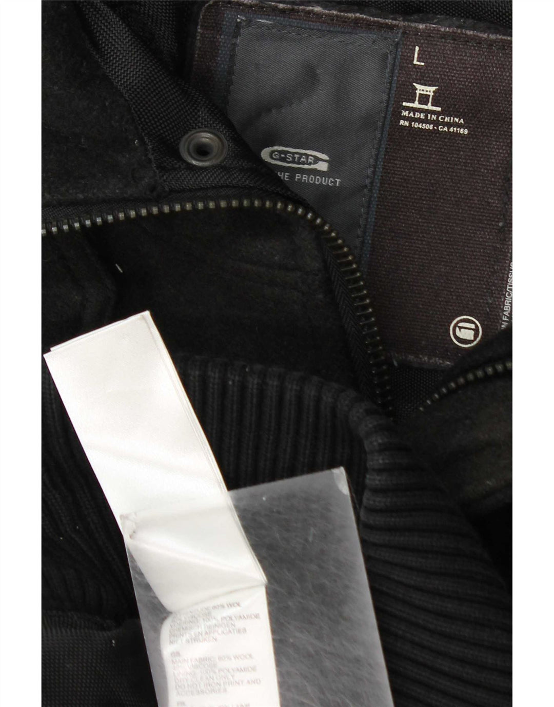 G-Star Veste bomber à capuche pour homme UK 40 Large laine à carreaux noirs