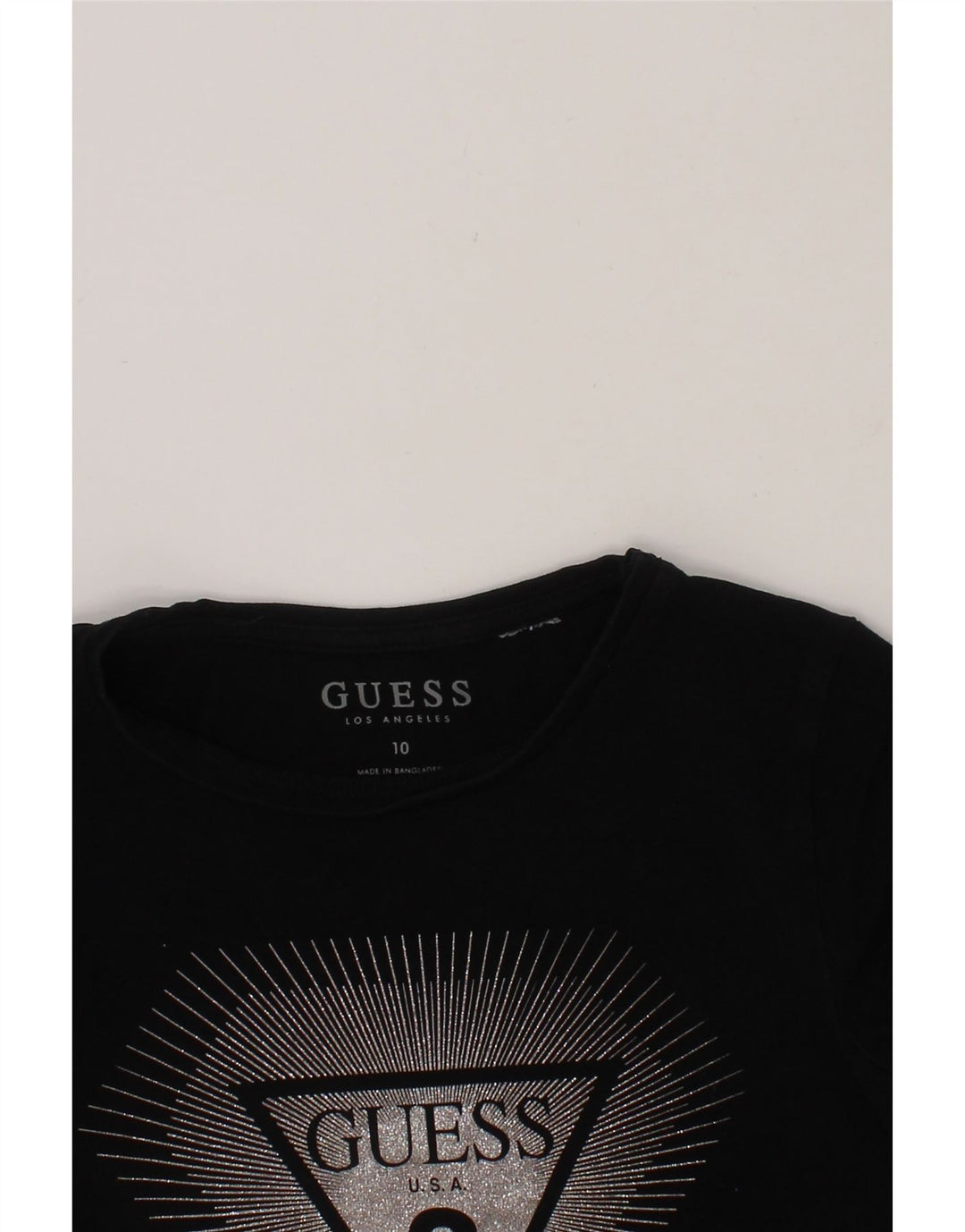 GUESS Girls Graphic Top Long Sleeve 9-10 Years Black Vintage Guess and Second-Hand Guess from Messina Hembry 