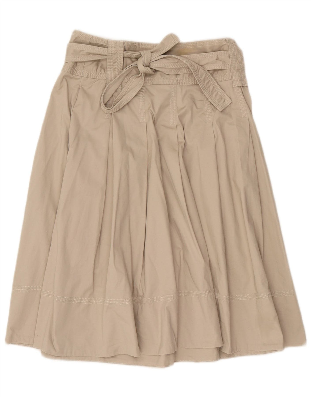 Zara Femme Jupe Trapèze Plissée Moyen W28 Coton Beige