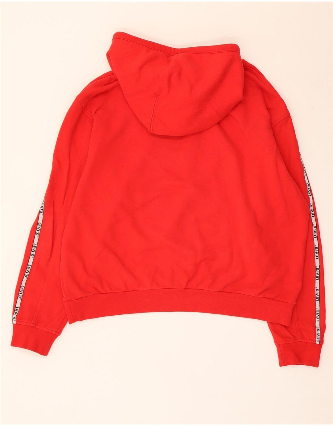 Levi's Pull à Capuche Graphique Oversize Femme UK 14 Rouge Moyen Coton