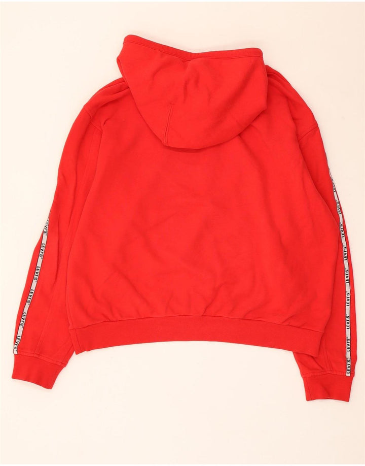 Levi's Pull à Capuche Graphique Oversize Femme UK 14 Rouge Moyen Coton