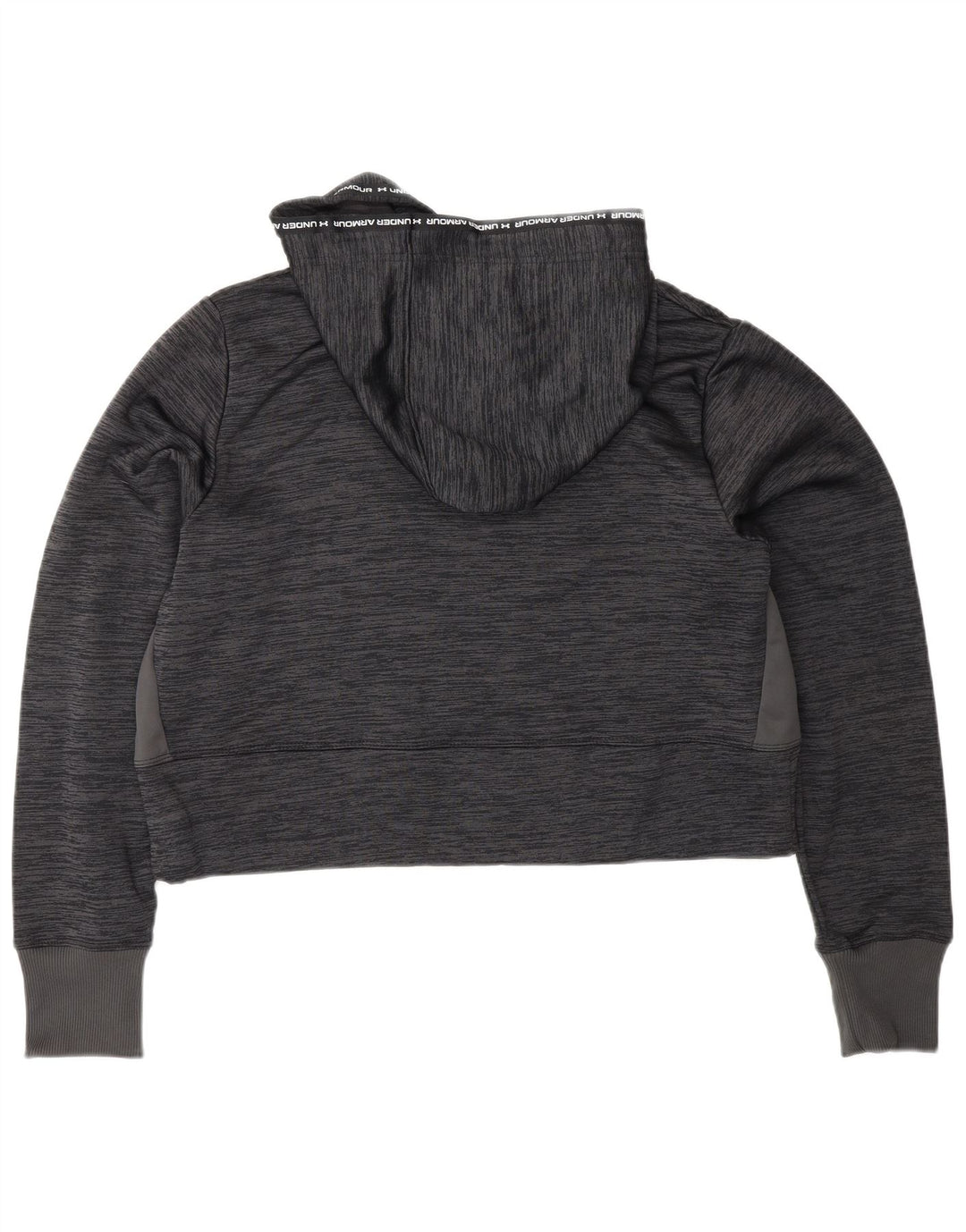 UNDER ARMOUR Pull à capuche court pour femme UK 44 Polyester moucheté gris moyen