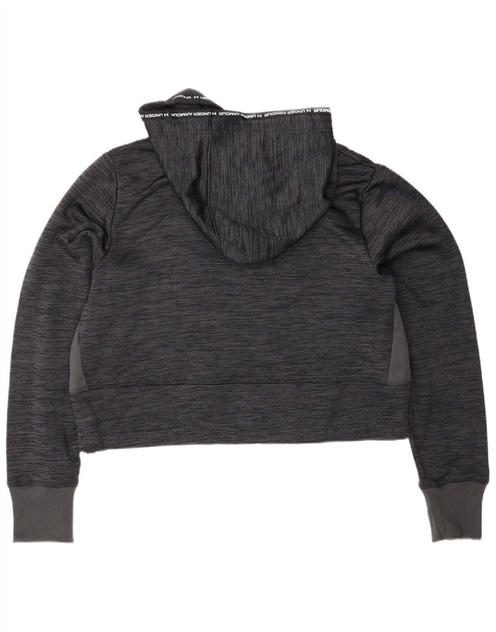UNDER ARMOUR Pull à capuche court pour femme UK 44 Polyester moucheté gris moyen