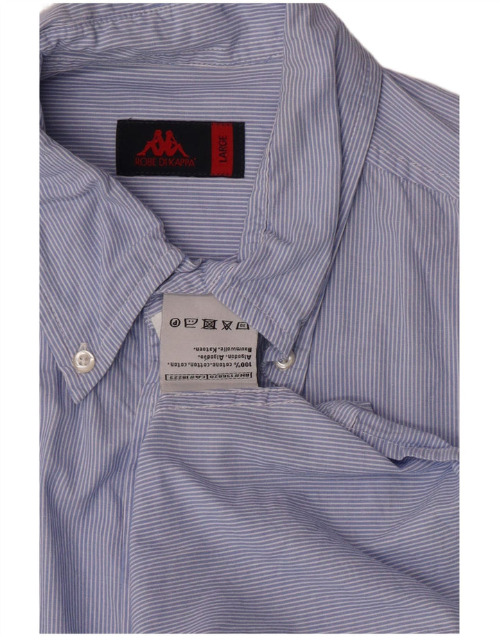 Kappa Chemise Homme Large Bleu Rayure Coton