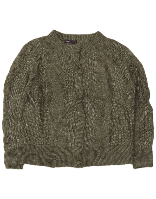 Marks & Spencer Womens Cardigan Sweater UK 16 Large  Green Acrylic