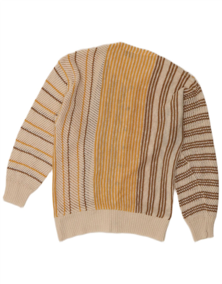 Cellini Cardigan pour femme UK 12 Medium Off White Rayé