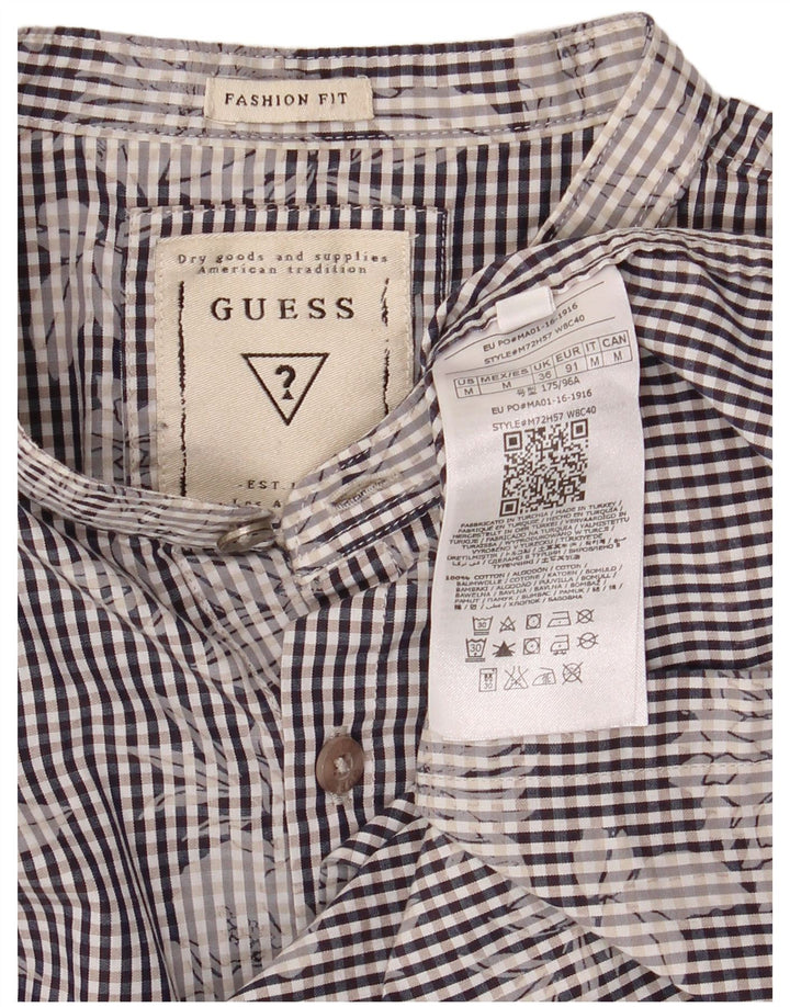 Guess Chemise Homme Bleu Moyen Vichy Coton Fleur