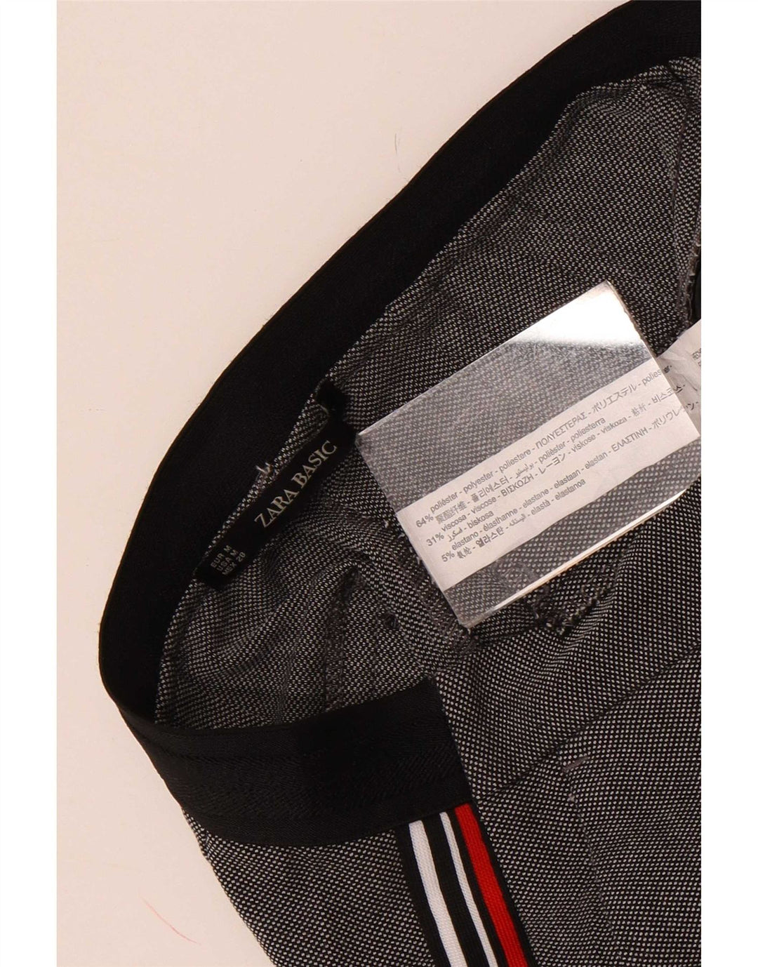 Pantalon Chino Slim Femme Zara Moyen W28 L27 Gris Colorblock Polyester