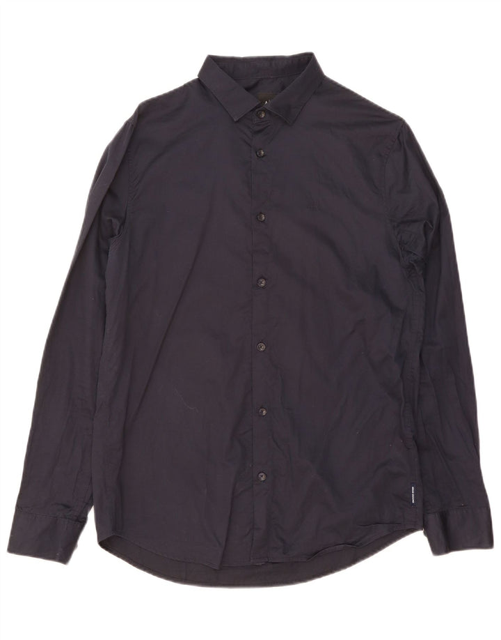 Armani Exchange Chemise Homme Coton Noir Moyen