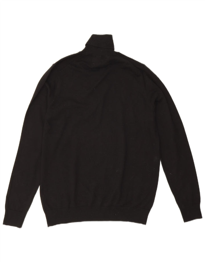 Marks & Spencer Pull col roulé pour femme UK 14 en coton noir moyen