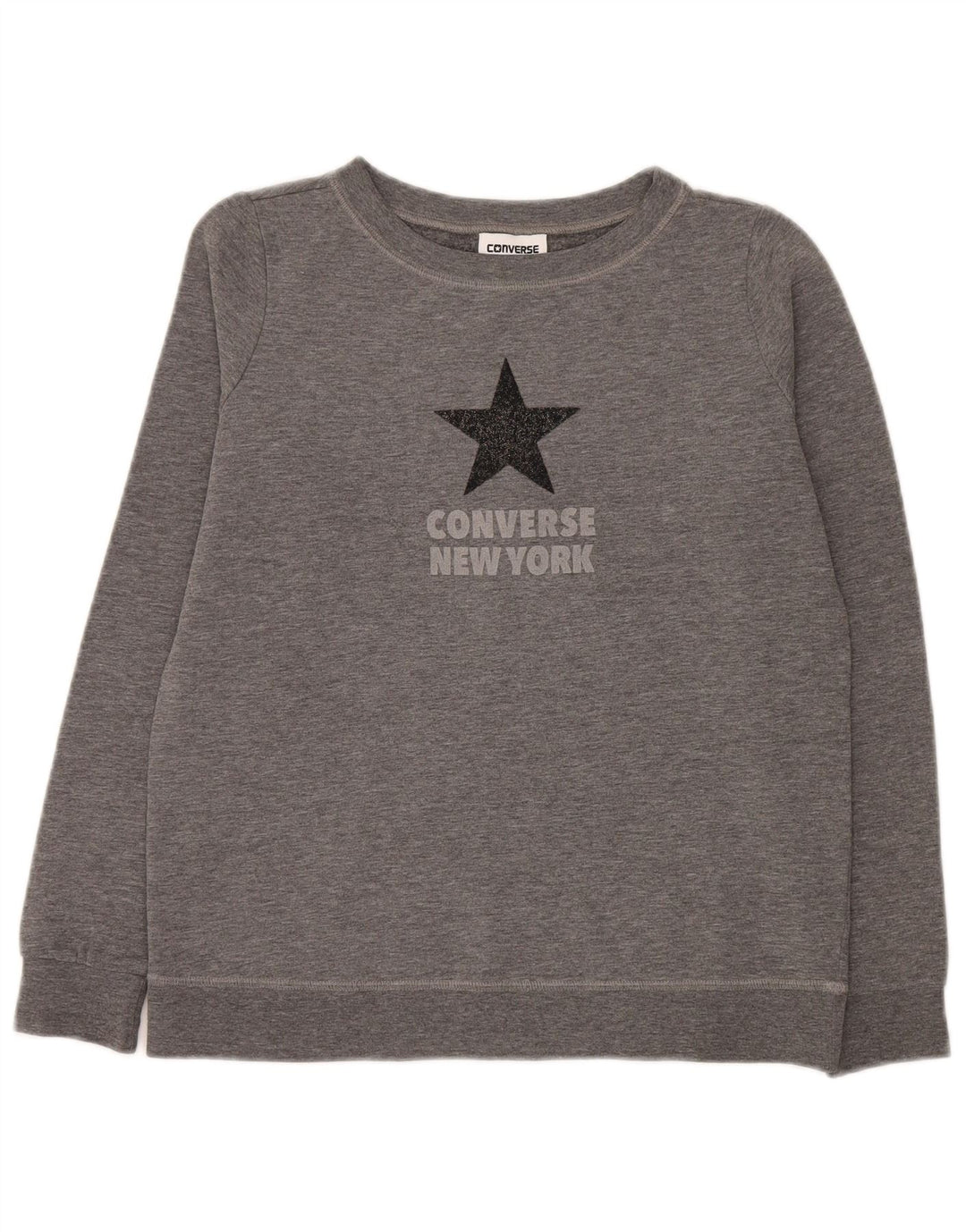 Converse Sweat-shirt surdimensionné graphique pour femme UK 6 XS Gris moucheté