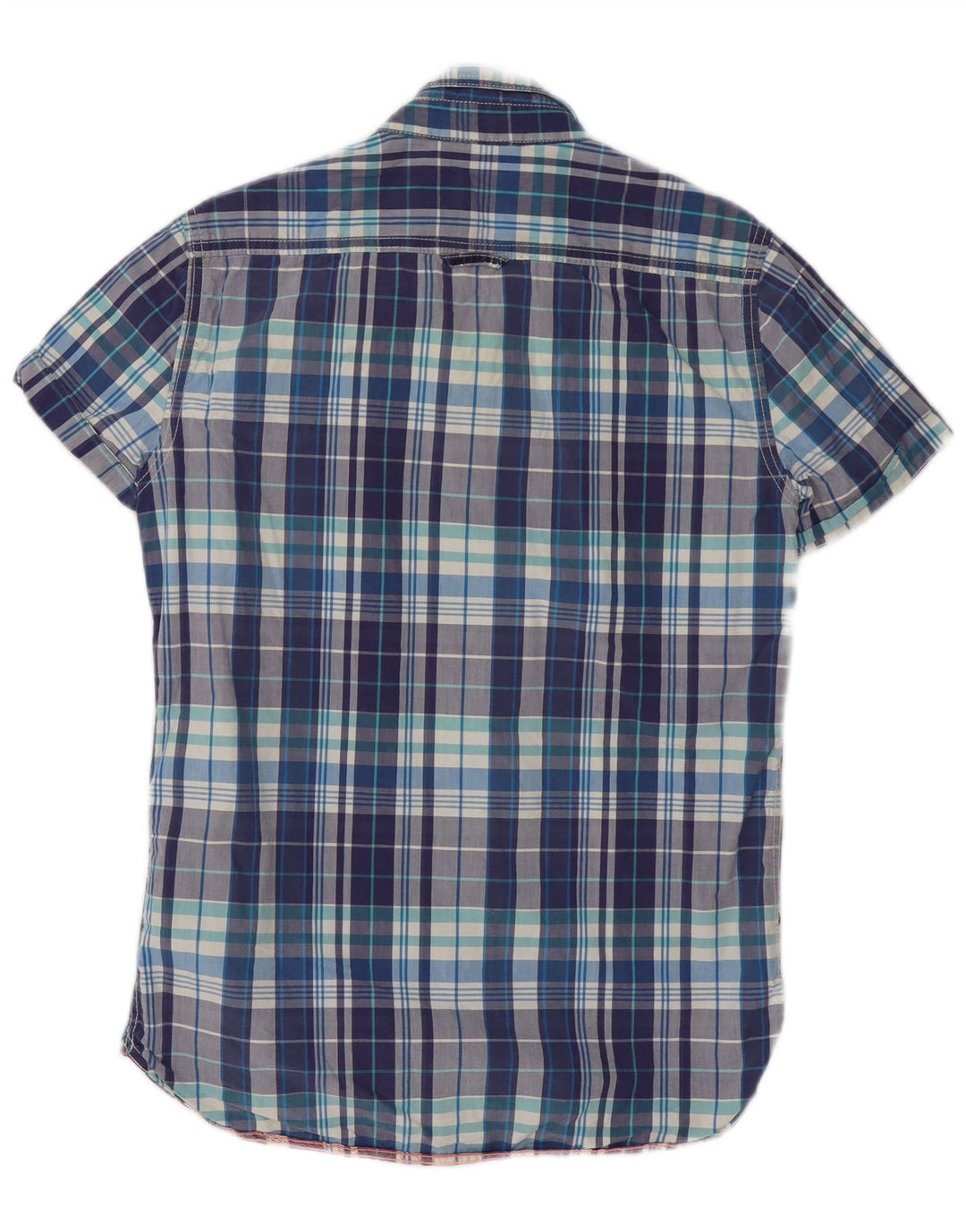 Superdry Chemise à Manches Courtes Homme Bleu Moyen Check Cotton
