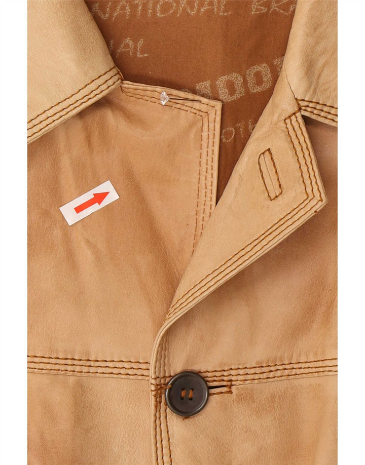 David Moore Veste en cuir pour homme UK 42 XL Marron Classique