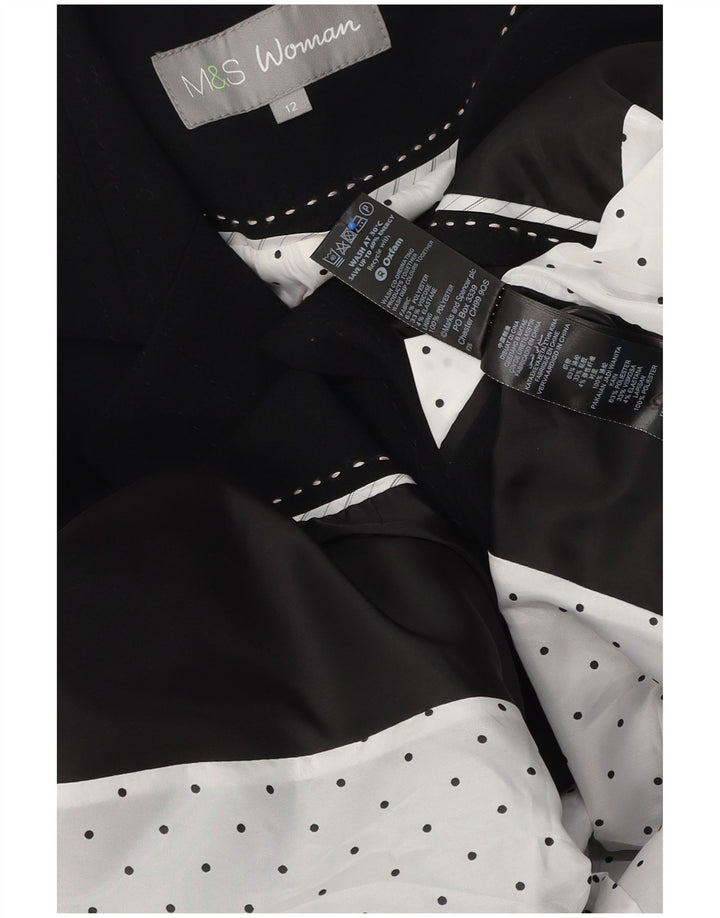 Marks & Spencer Veste blazer à 1 bouton pour femme UK 12 Noir moyen Polyester