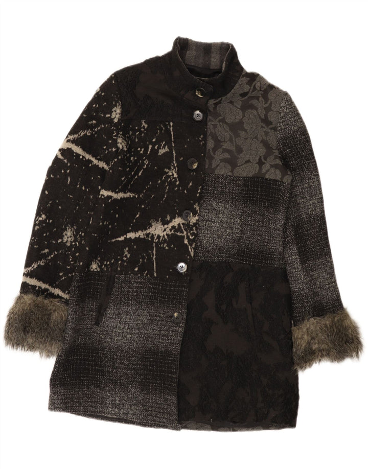 Desigual Manteau Femme EU 44 XL Gris Patchwork Polyester