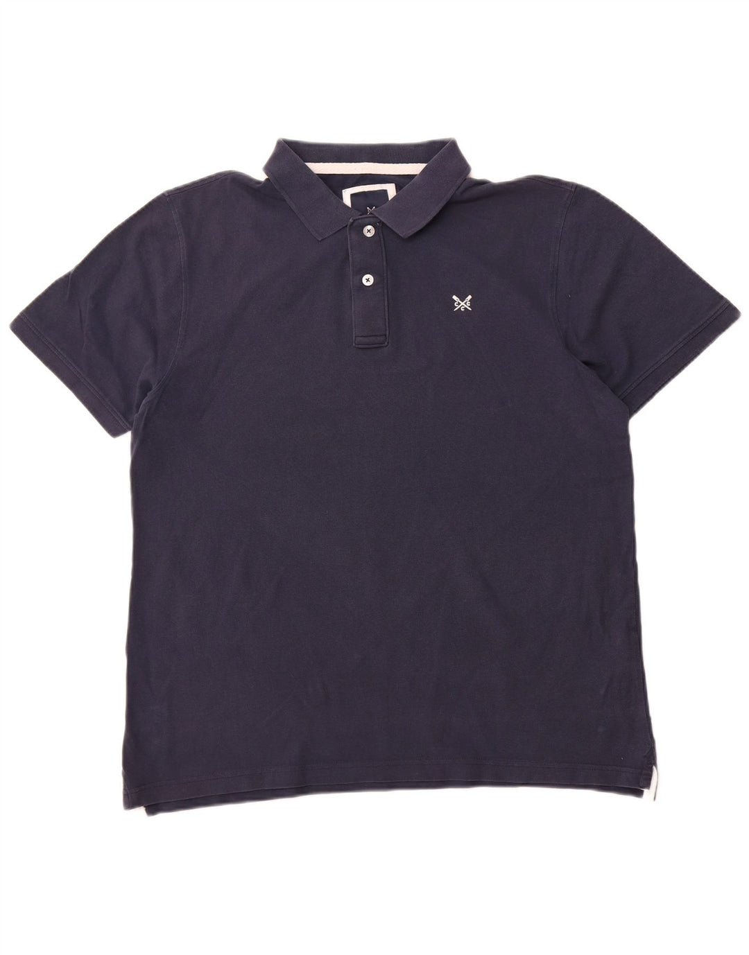 CREW CLOTHING Polo Homme XL Bleu Marine Coton