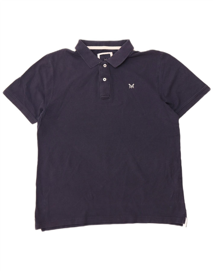 CREW CLOTHING Polo Homme XL Bleu Marine Coton