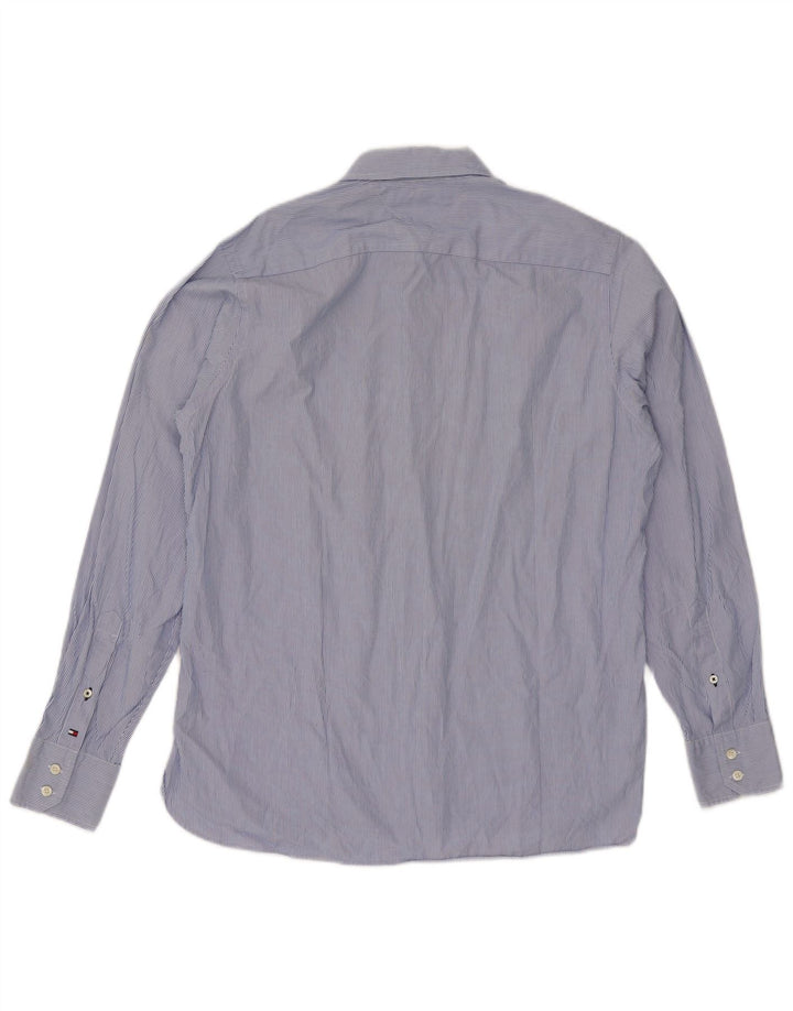Chemise pour hommes Tommy Hilfiger, rayures fines bleu moyen en coton