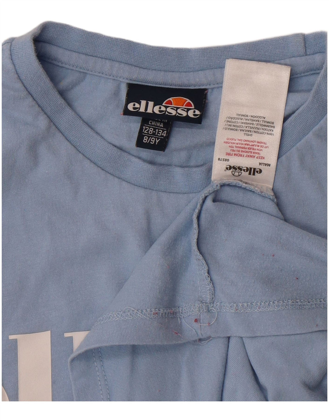 Ellesse T-shirt graphique pour garçon 8-9 ans Bleu Coton