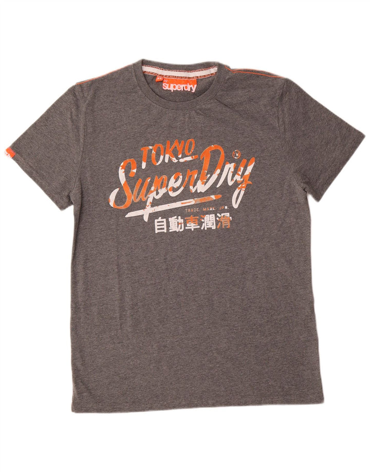 Superdry T-Shirt Graphique Top XL Gris Coton Homme