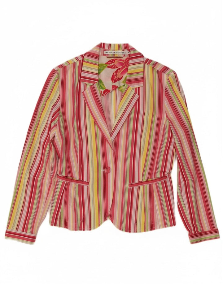 Tommy Hilfiger Veste blazer courte pour femme UK 12 Medium Multicolore Rayé