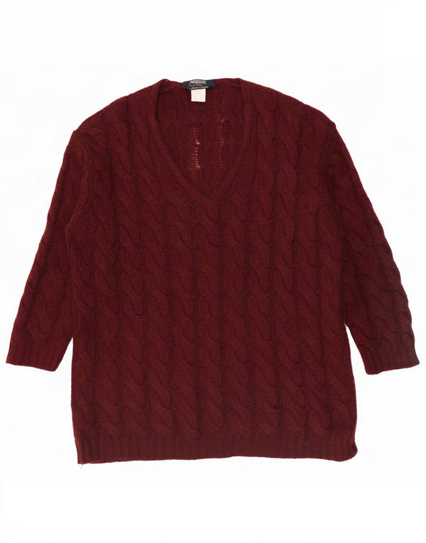 Max Mara Robe pull week-end à manches longues pour femme UK 16 Large Bordeaux