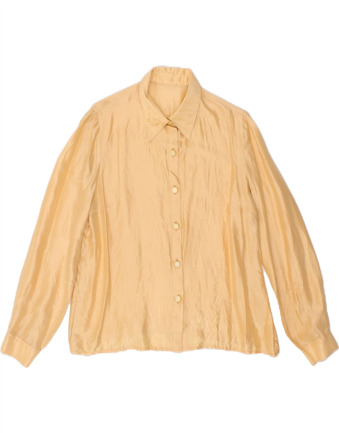 VINTAGE Womens Shirt Blouse UK 14 Medium Yellow Vintage Vintage and Second-Hand Vintage from Messina Hembry 