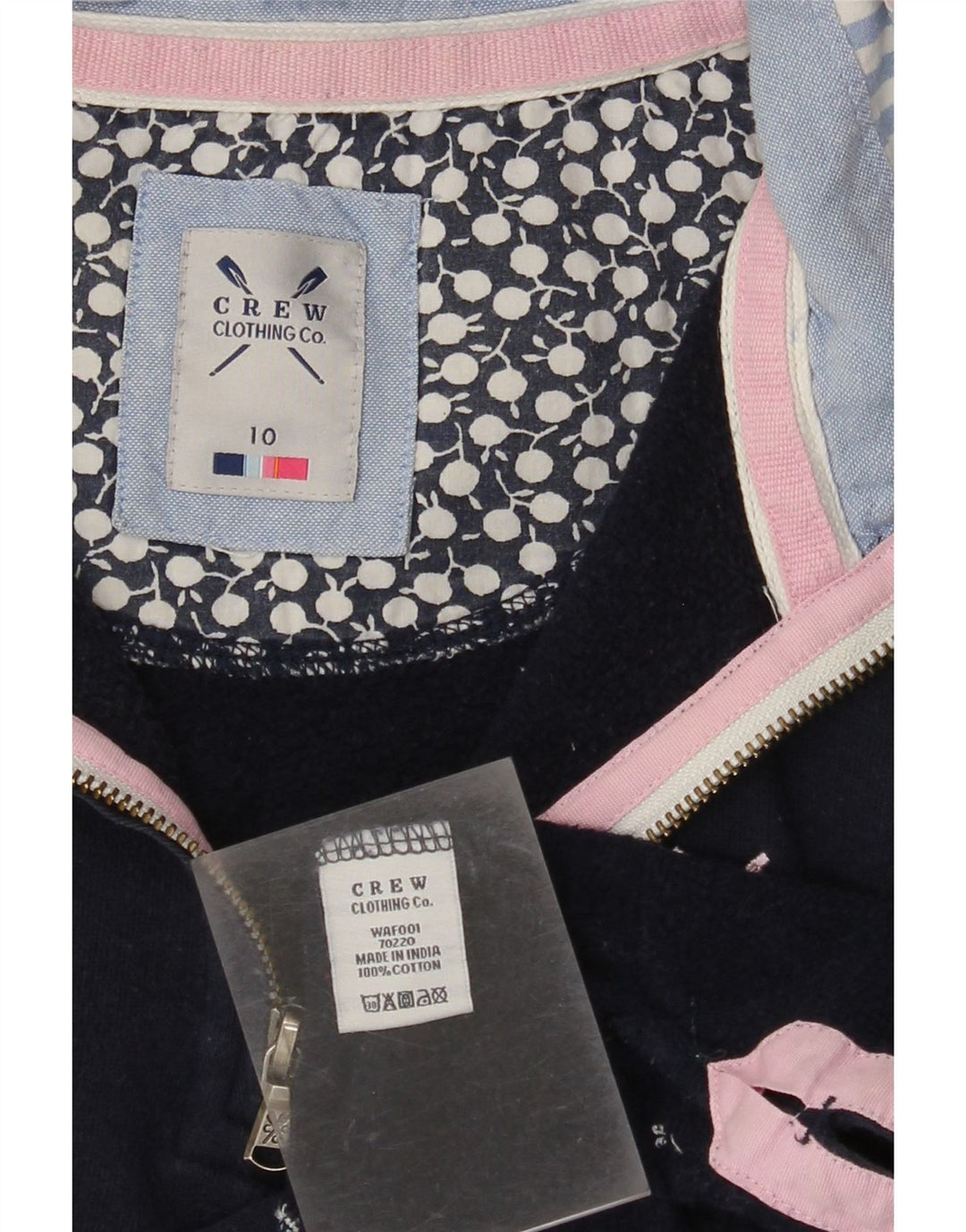 CREW CLOTHING Sweat-shirt surdimensionné pour femme UK 10 Petit Bleu marine