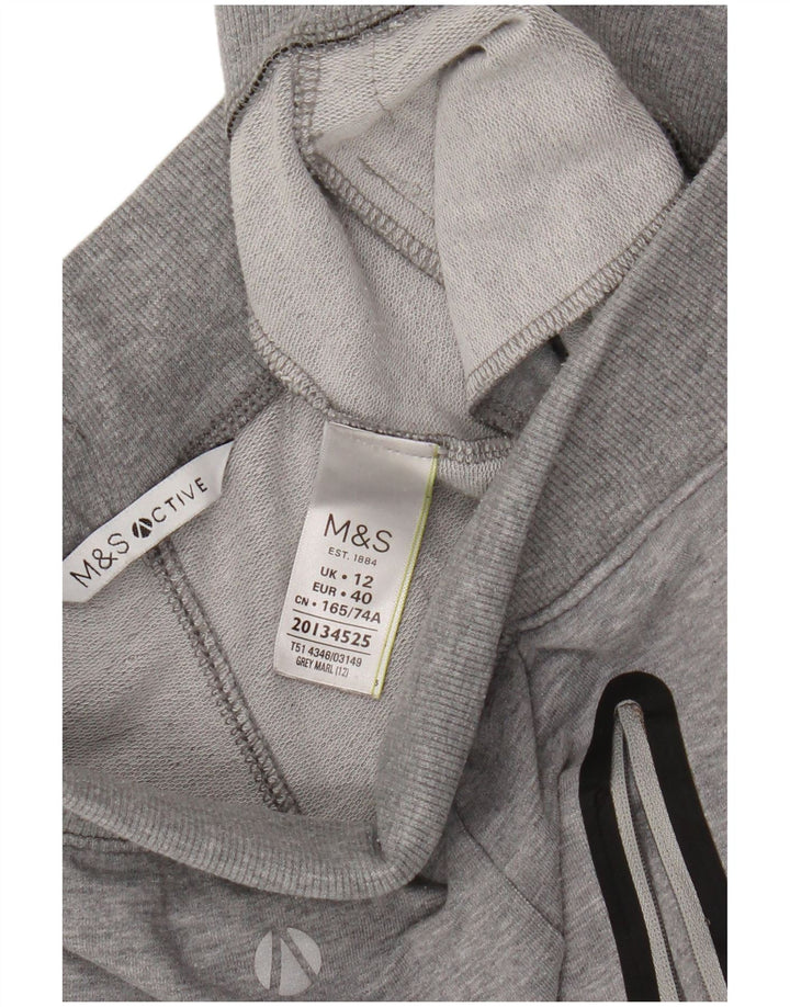 Marks & Spencer Pantalon de survêtement court pour femme UK 12 Gris moyen Coton