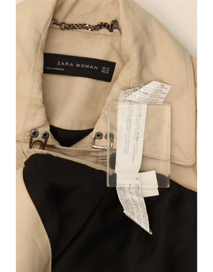 Zara Femme Trench Coat UK 6 XS Beige Polyester