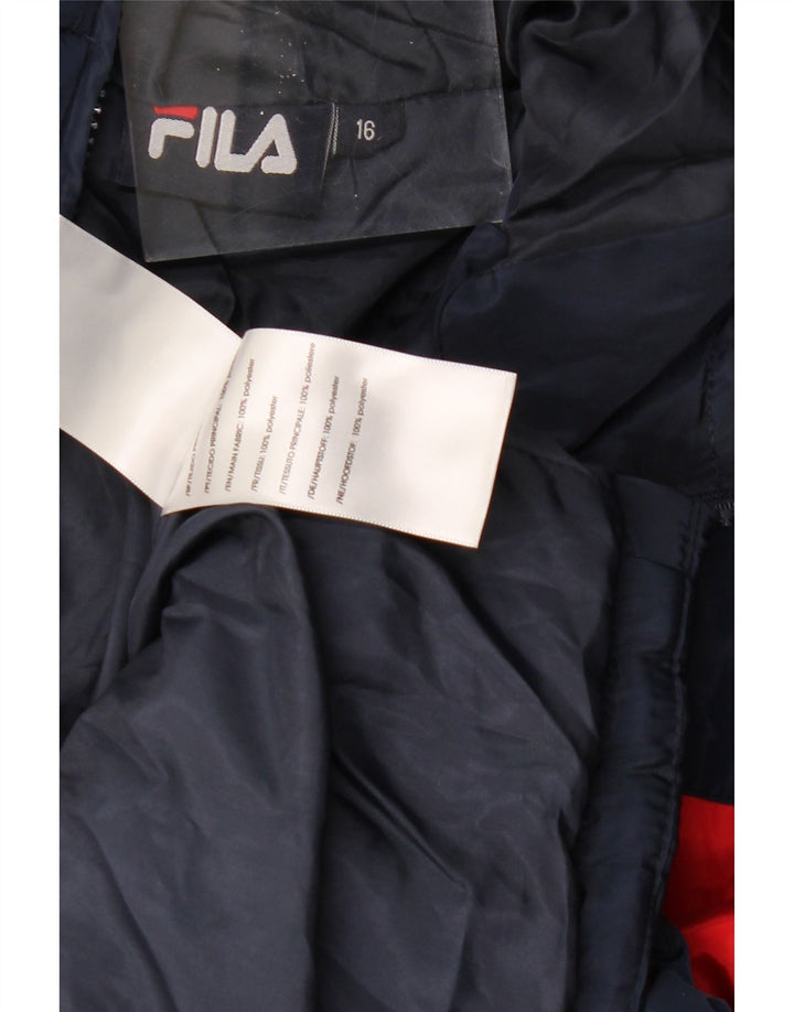 FILA Veste matelassée à capuche garçon 15-16 ans Bleu marine Colourblock Polyester
