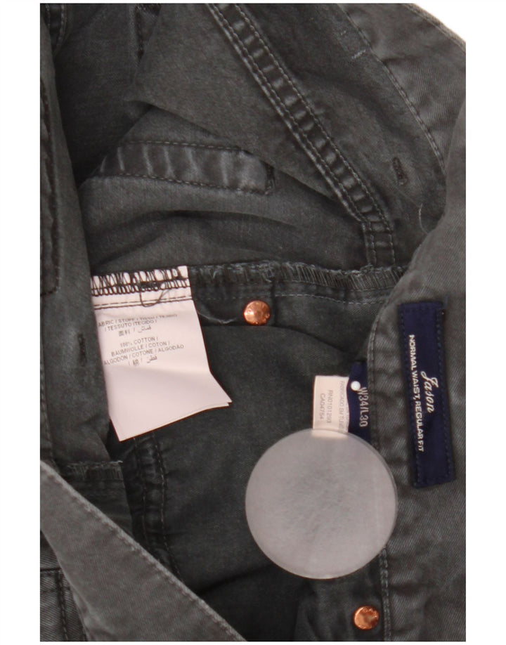 Gant Femme Jason Regular Jean Droit W34 L30 Gris Coton