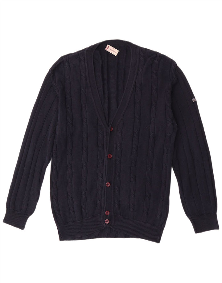 Sergio Tacchini Pull Cardigan Homme Bleu Marine Moyen Coton