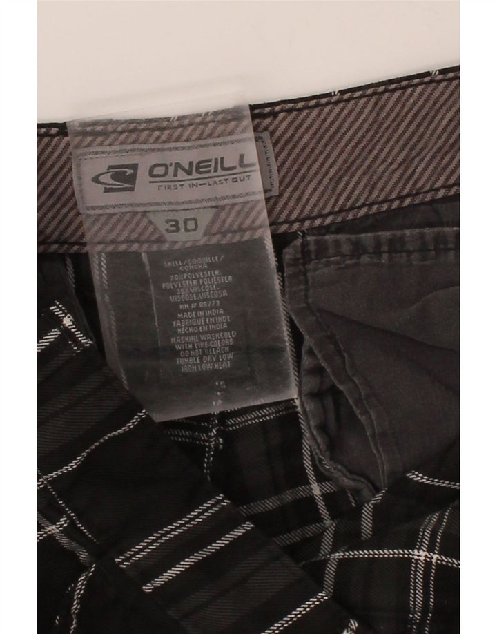 O'NEILL Mens Chino Shorts W30 Medium  Black Check Cotton Vintage O'Neill and Second-Hand O'Neill from Messina Hembry 