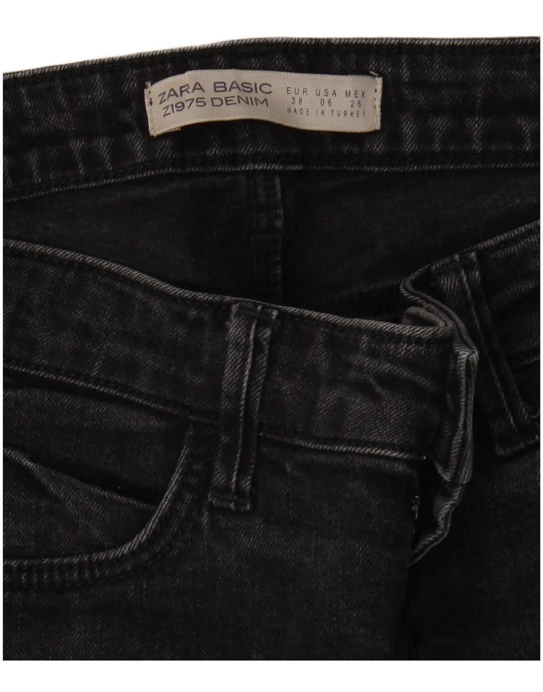 Zara Jean Slim Femme EU 38 Petit W28 L27 Gris