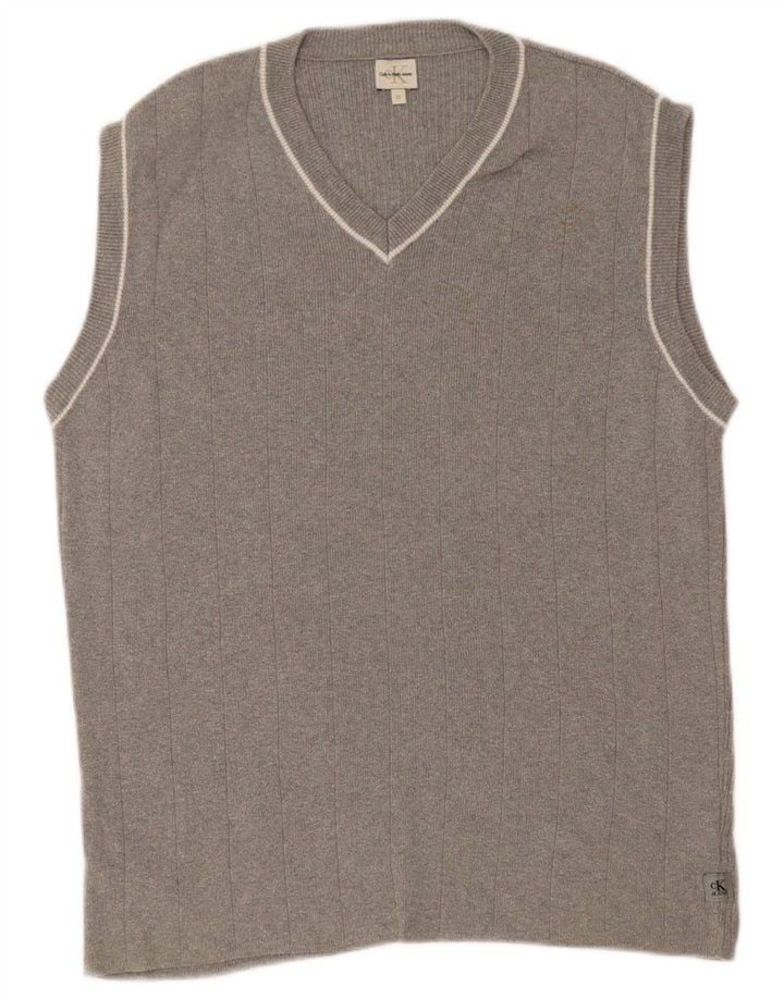 Calvin Klein Jeans Débardeur Vest Homme Gris Moyen Coton
