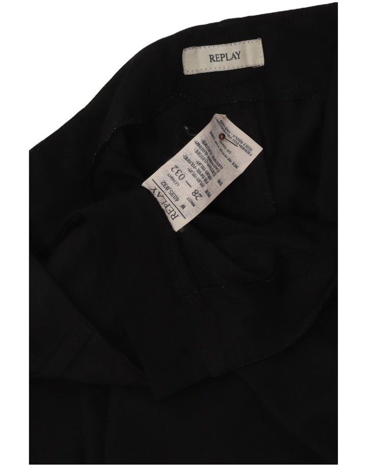 Replay Pantalon décontracté droit femme W28 L32 Noir Polyamide
