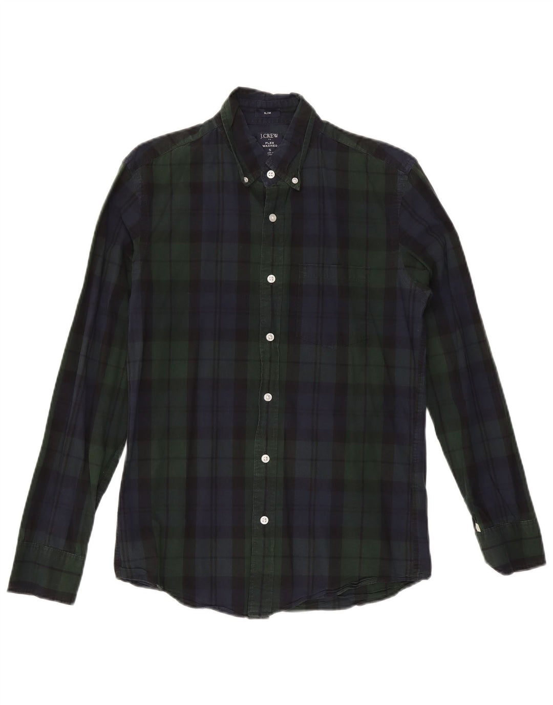 J. Crew Chemise Slim Homme Petit Carreau Vert Coton
