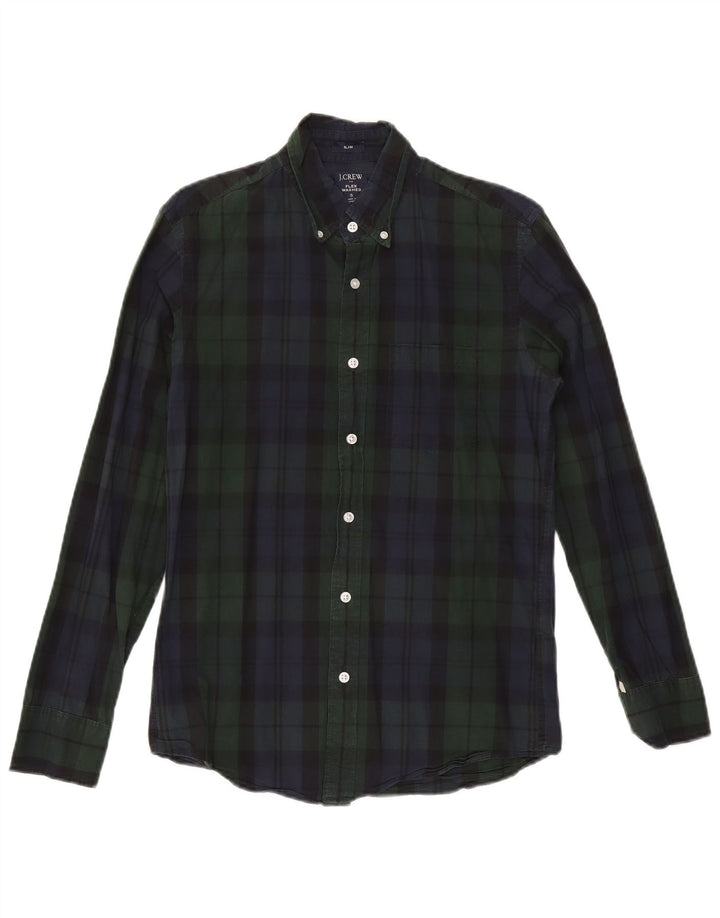 J. Crew Chemise Slim Homme Petit Carreau Vert Coton
