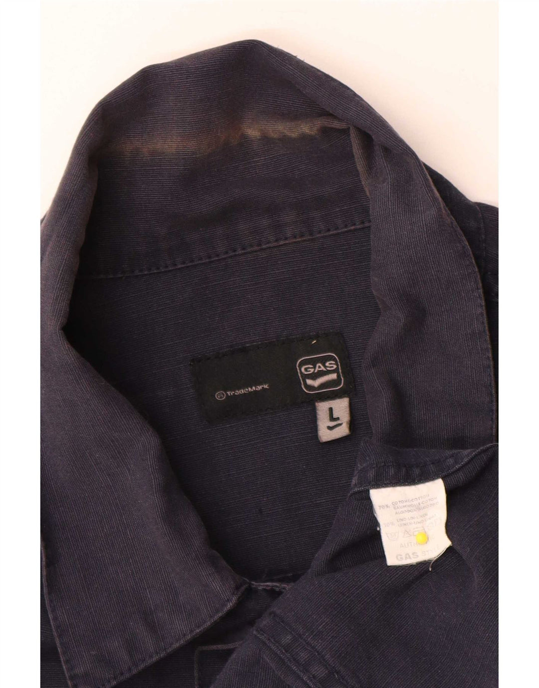 Gas Mens Bomber Jacket UK 40 Large Bleu Marine Coton