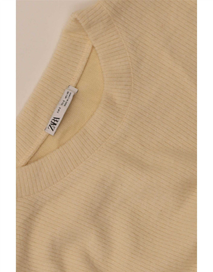 Zara Femme Top Manches Longues UK 10 Petit Jaune
