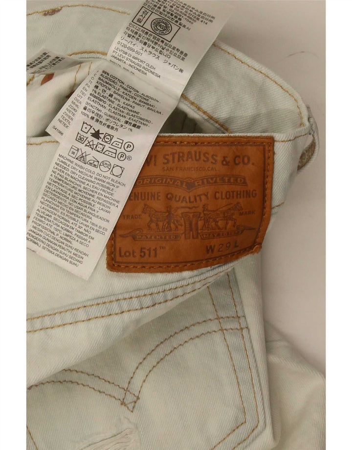 Levi's Short 511 Slim Fit Distressed Denim W29 Petit Bleu Coton Homme
