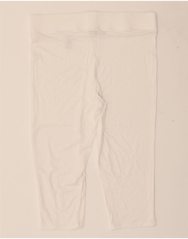 MARKS & SPENCER Womens Capri Leggings UK 16 Large White Viscose Vintage Marks & Spencer and Second-Hand Marks & Spencer from Messina Hembry 