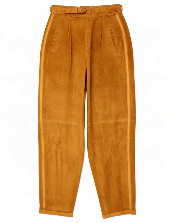 Pantalon en daim taille haute femme vintage IT 42 Medium W24 L27 Marron