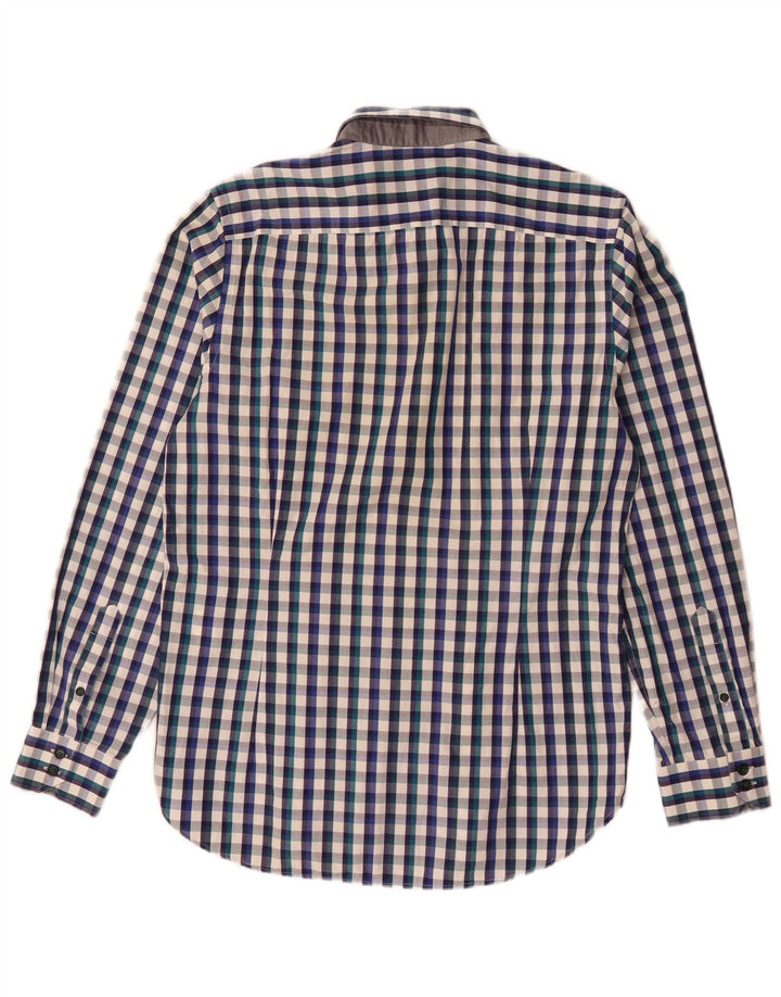 Ted Baker Chemise Homme Taille 3 Bleu Moyen Vichy Coton