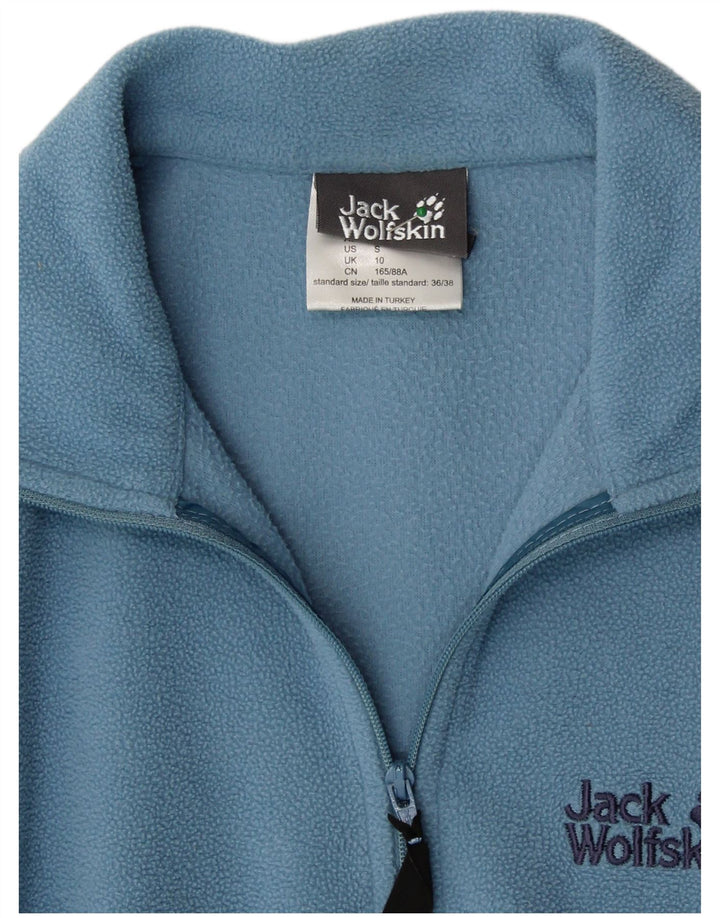 JACK WOLFSKIN Pull polaire à col zippé pour femme UK 10 Petit Bleu Polyester