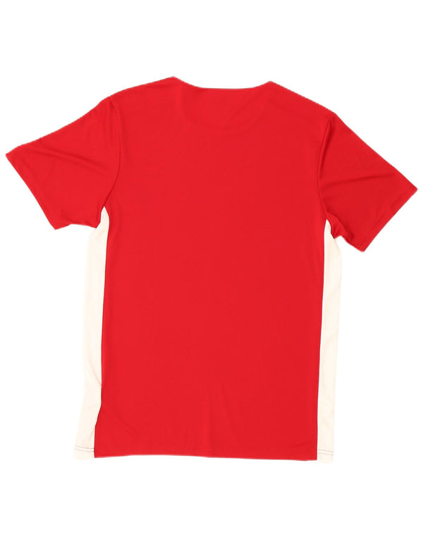 Adidas Homme Aeroready T-Shirt Top Rouge Moyen Polyester Colorblock